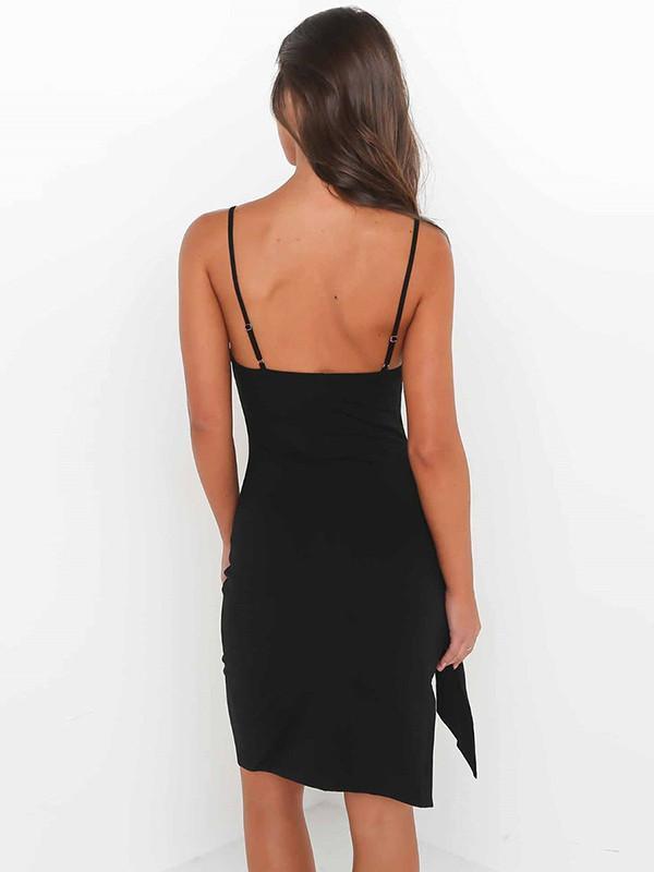 Pretty Sexy Solid Color Straps Off-Shoulder Off-Back Bodycon Bandage Dress