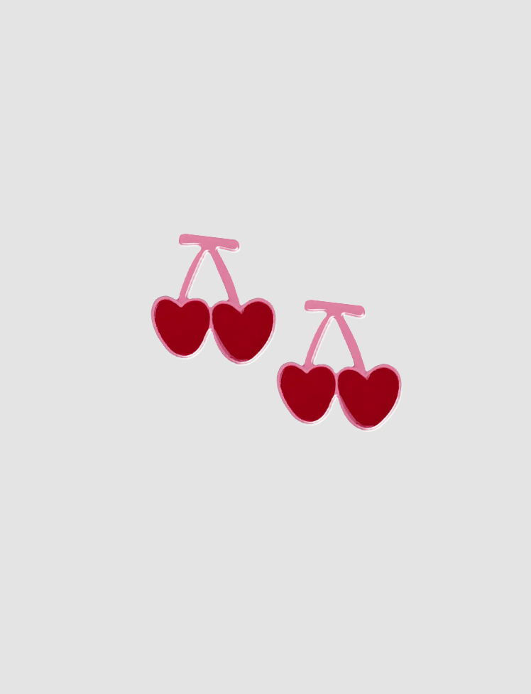 Red Cherry Stud Earrings