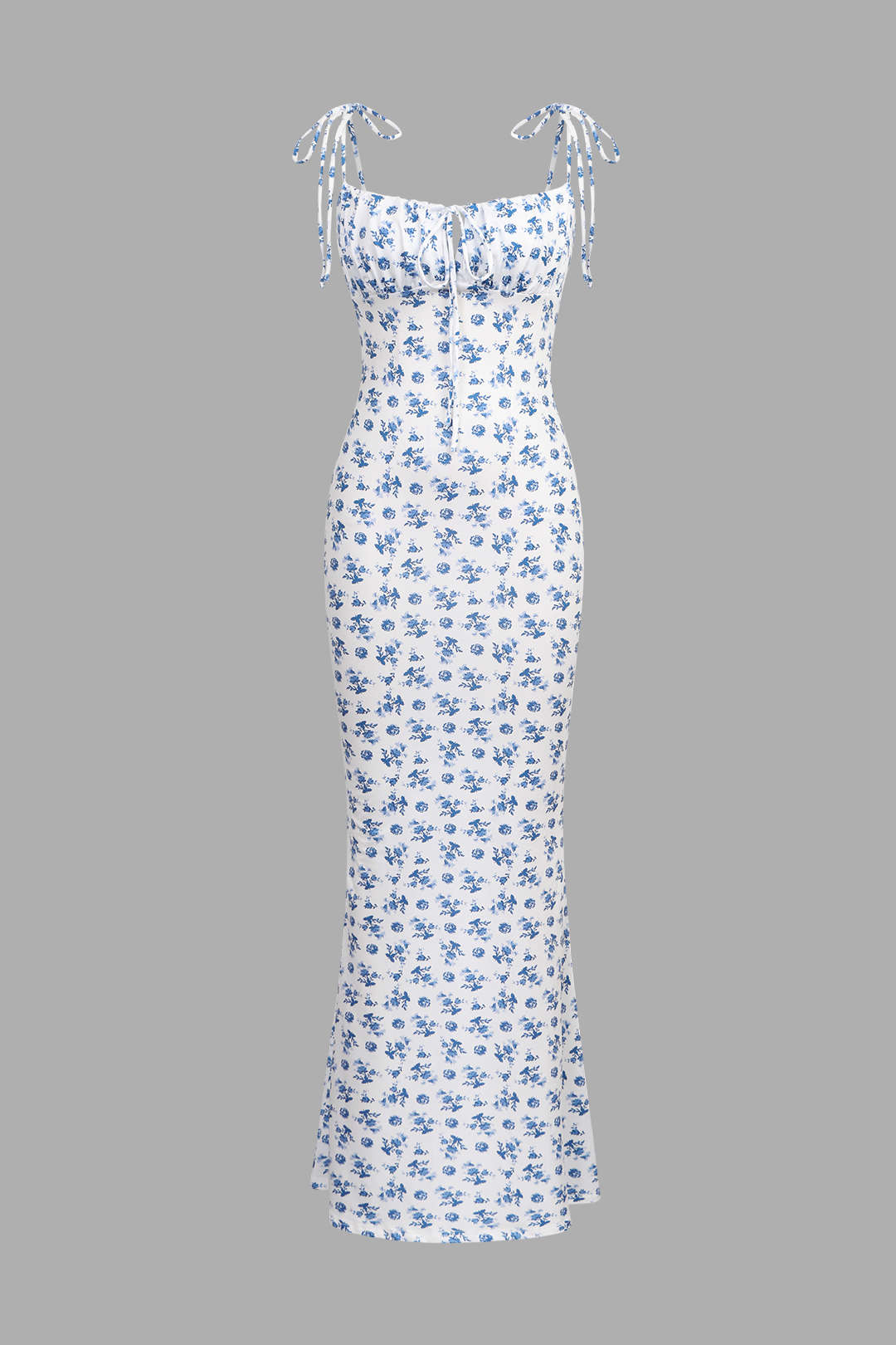 Floral Print Tie Strap Midi Dress