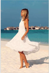 Pure Backless Lace Vacation Dresses