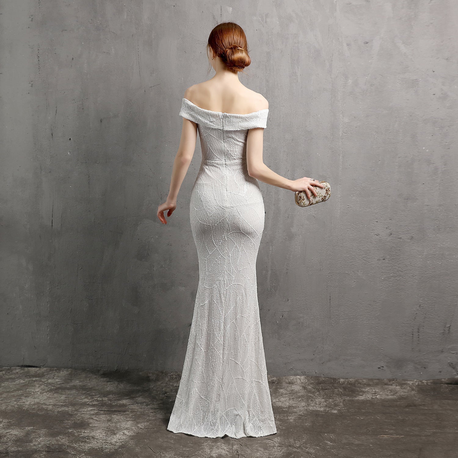 Clara Glitter Off the Shoulder Split Dresses For Prom