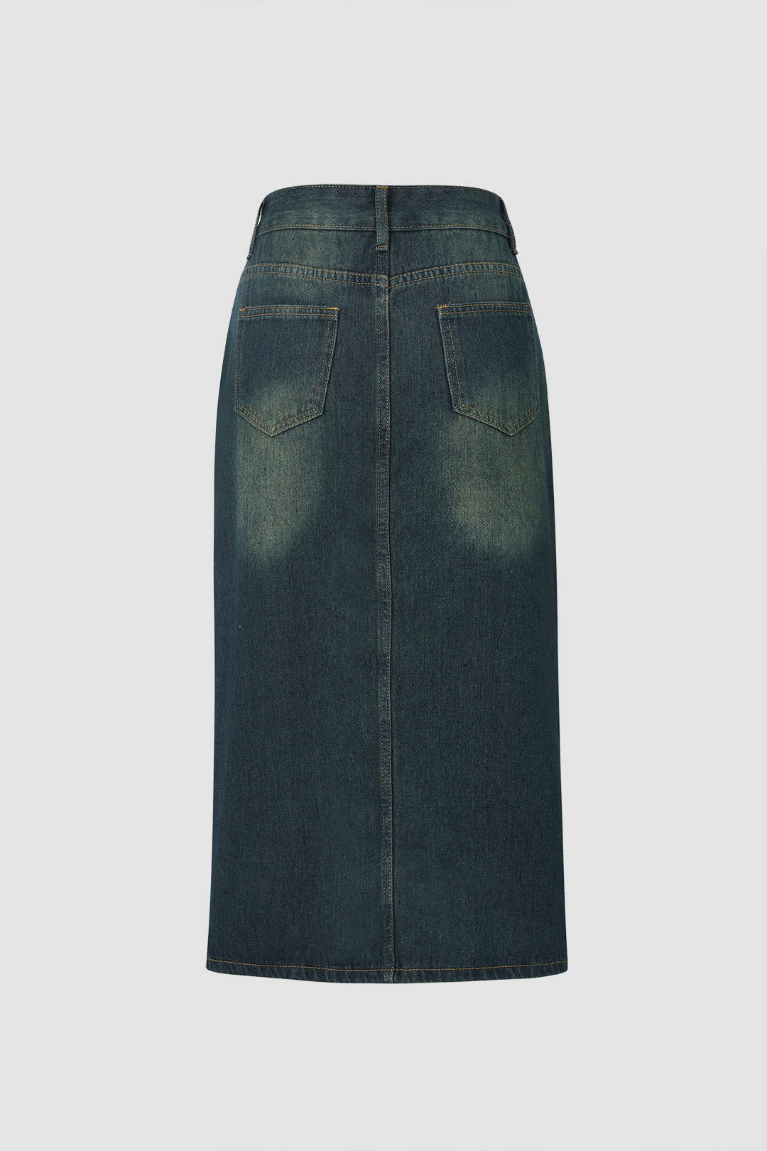 Distressed Slit Denim Skirt