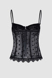 Lace Detail Mesh Corset Top