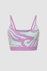 Abstract Pattern Knitted Cami Top