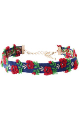 Floral Embroidered Ethnic Choker