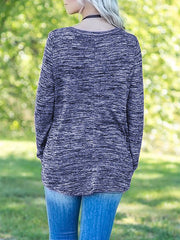 Plain Long Sleeve Daily Casual Sweater