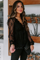 Crazy About You Lace Long Sleeve Top