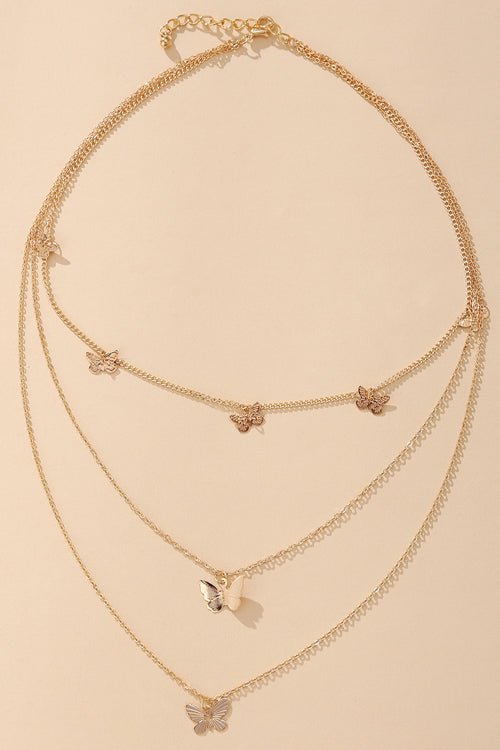 Growing Towards Glam Gold Butterfly Necklace