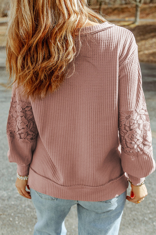 Style Update Lace Long Sleeve Knit Top