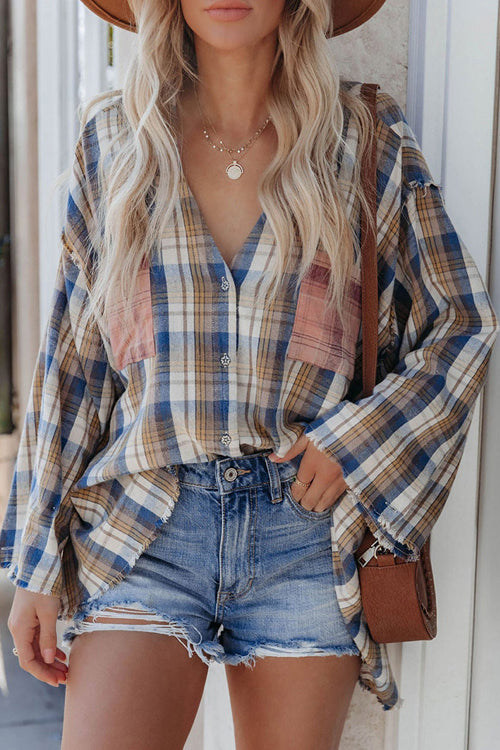 Remind Me Later Gingham Long Sleeve Top