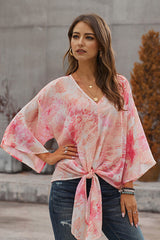 Flying High Tie-Dyed V-Neck Top