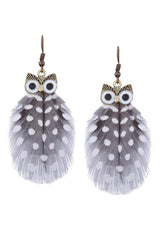 Owl Feather Cute Earrings