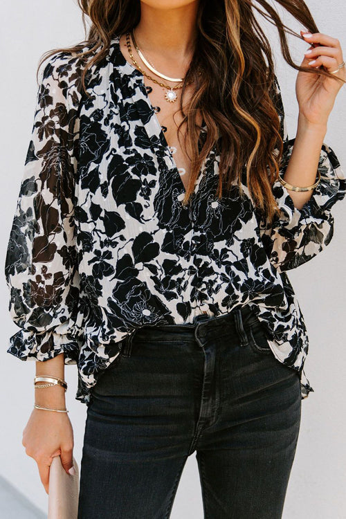 Dreamy Days Button Up Printed Top