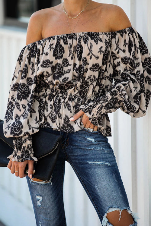 Cool Vibes Printed Off the Shoulder Top