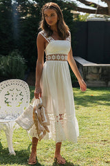 Elevated Sweetie White Lace Sleeveless Maxi Dress