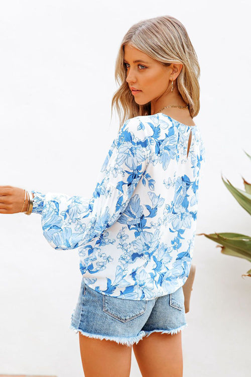 Beauty And A Breeze Print Smocked Top