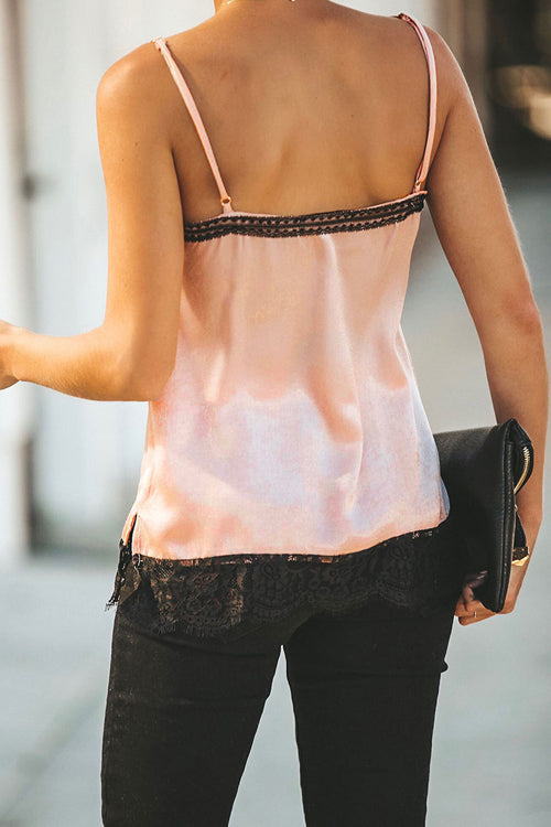 Feel Free Lace Up Cami Top