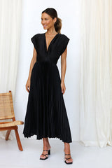 It's Another Day V-Neck Pleated Midi Dress