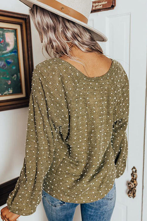 Get It Going Dotted Button Knit Sweater