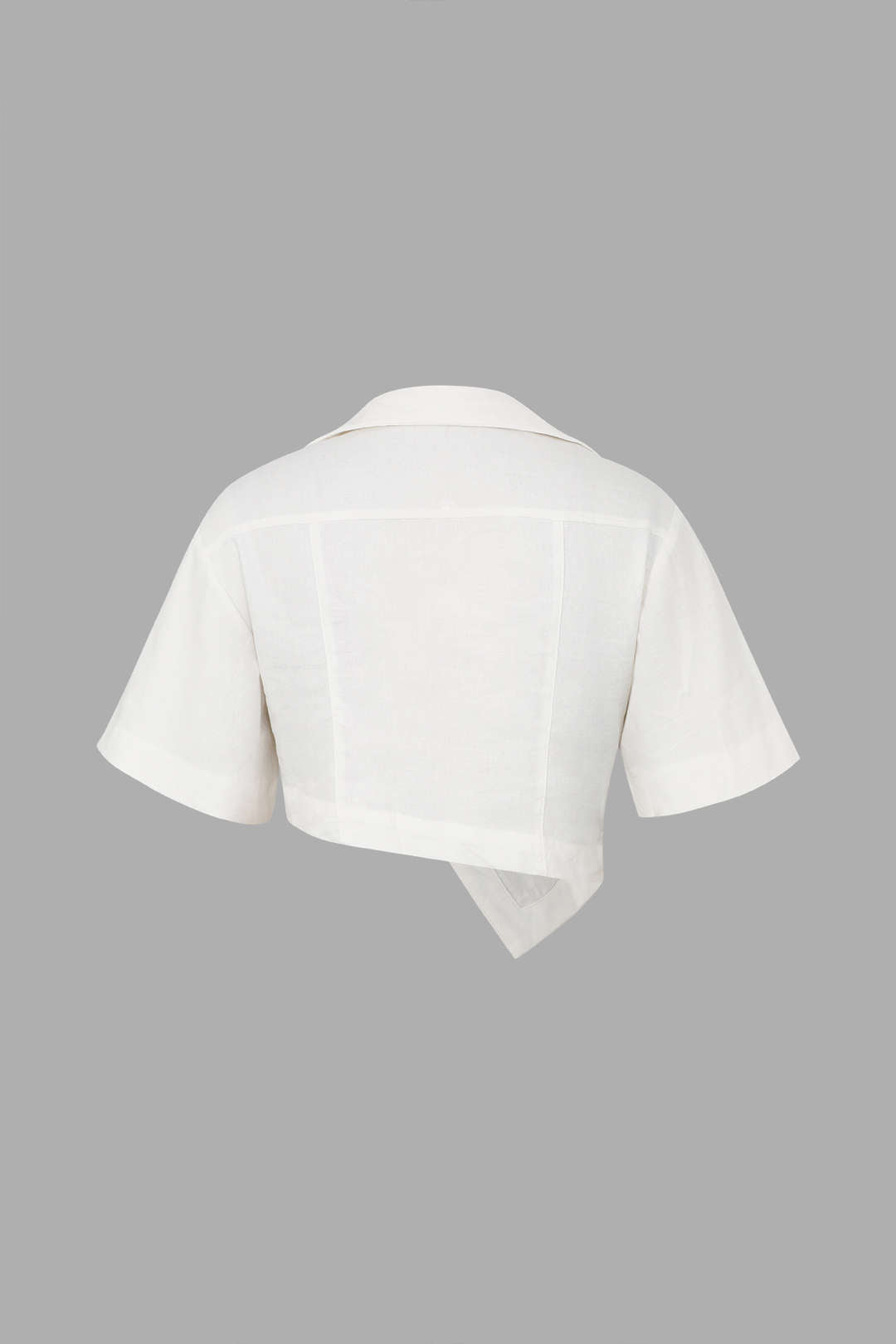 Asymmetric Short Sleeve Crop Shirt