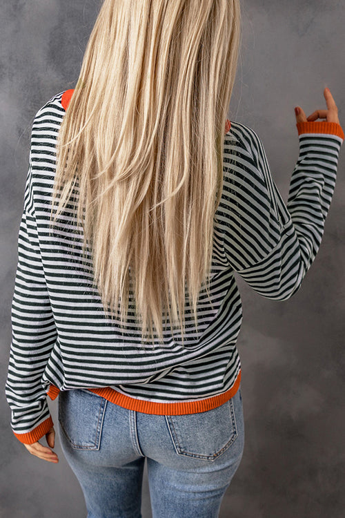 All Around The Way Striped Long Sleeve Top