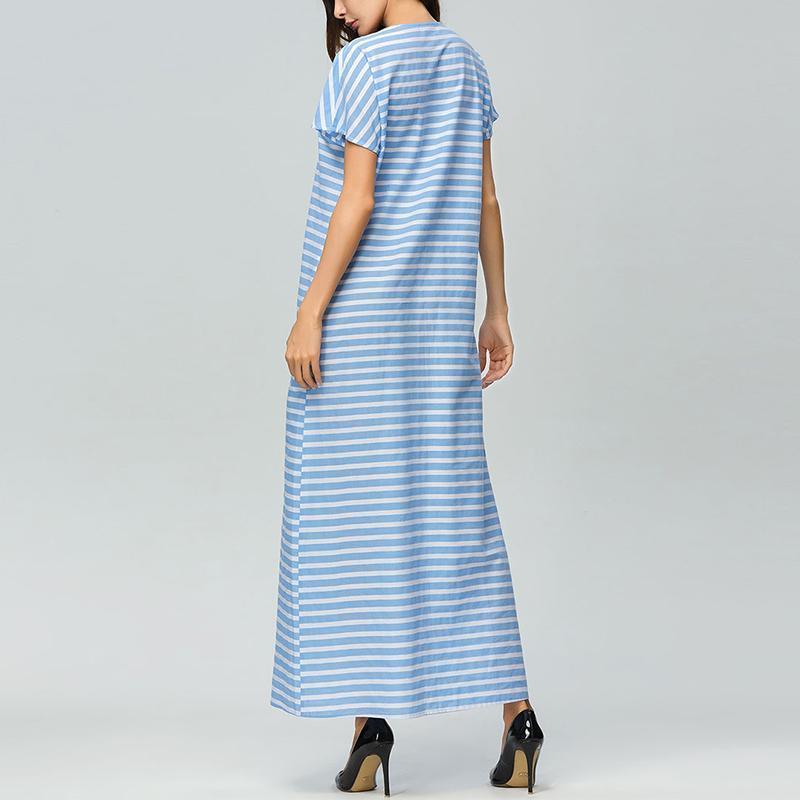 Oversized  Striped  Patchwork Maxi Dress
