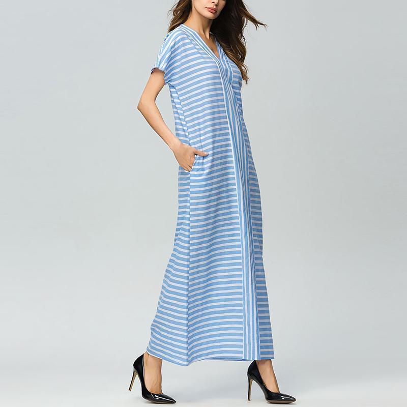Oversized  Striped  Patchwork Maxi Dress