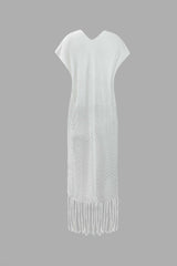 Hollow Fringe Hem Cover Up