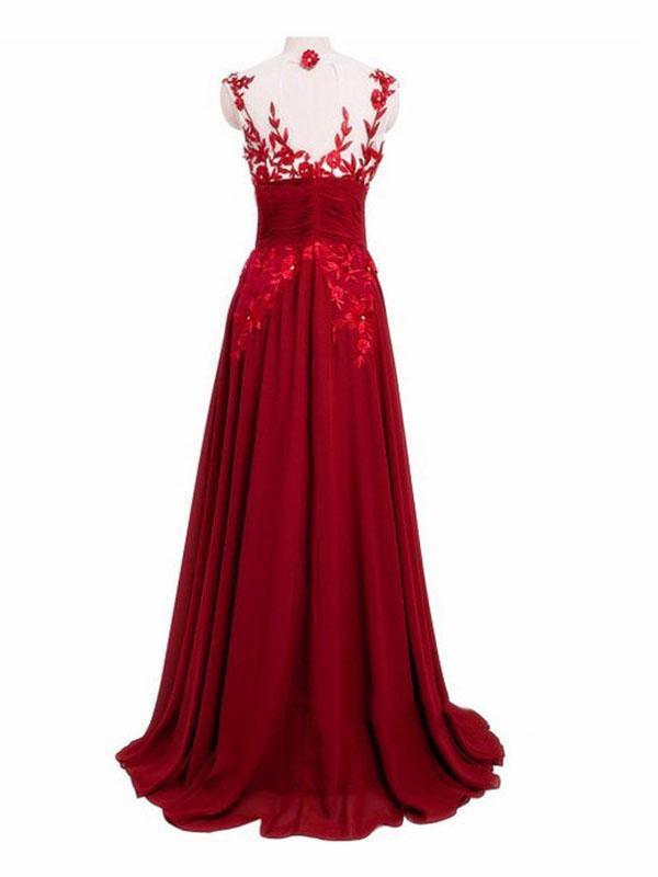 Pretty Embroidery Sleeveless Maxi Dress Evening Dress