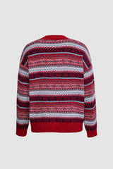 Aztec Fair Isle Mock Neck Christmas Sweater