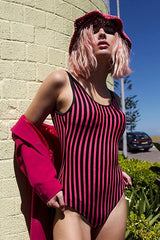 Pink Girl Stripe Swimsuit
