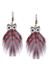 Owl Feather Cute Earrings