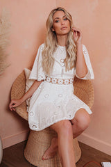 Angel in Disguise White Lace Backless Mini Dress
