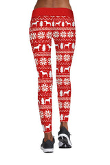 Christmas Snowflake Print Sports Pants