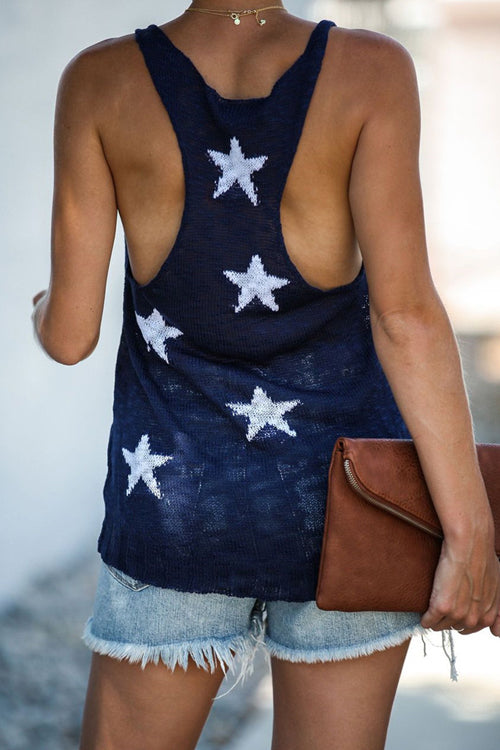 See You Soon Star Knit Tank Top
