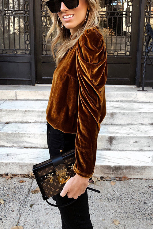 Make Your Day Velvet Long Sleeve Top