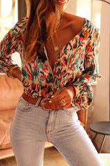 Just So You Print Button Down Long Sleeve Top