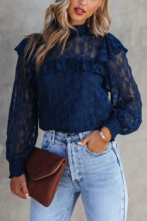 Couldn't Be Better Lace Ruffled Top