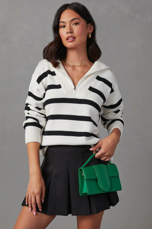 Perfectly You Stripe Long Sleeve Knit Sweater