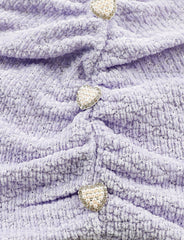 Purple Blouse&Heart Button Tube Top Set