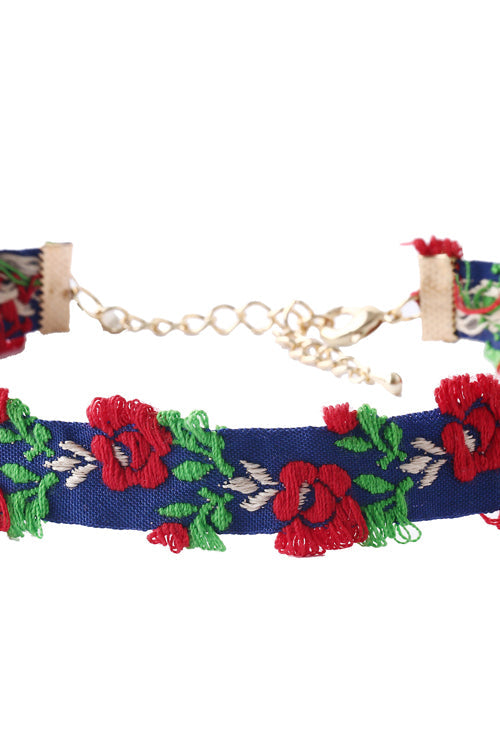 Floral Embroidered Ethnic Choker