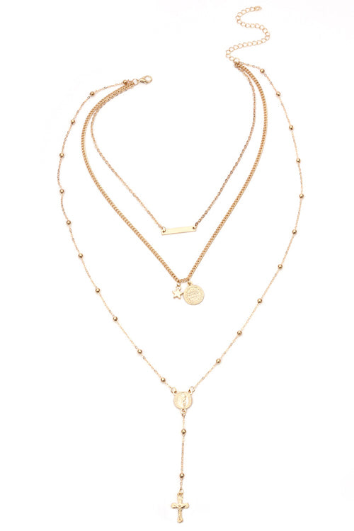 Cross Layer Chain Necklace