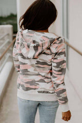 Printed Camouflage Hooded Jacket