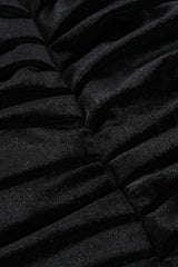 Feather Sleeve Velvet Mini Dress