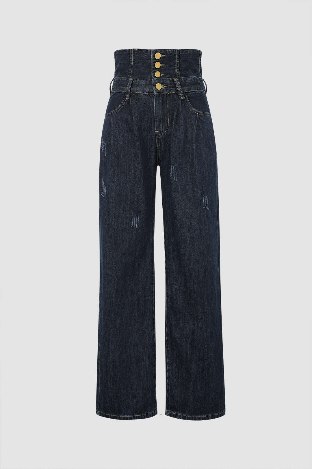 Foldover Waist Wide Lge Jeans