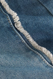 Frayed Seam Straight Jeans