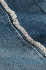 Frayed Seam Straight Jeans