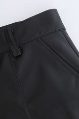 Faux Leather Longline Shorts