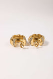 Gold Plated Rhinestone Hoop Earrings