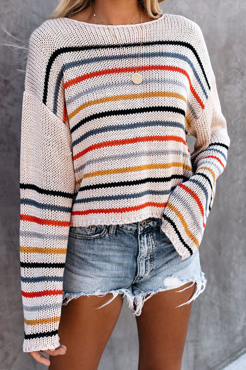 Rainbow Babe Striped Knit Sweater